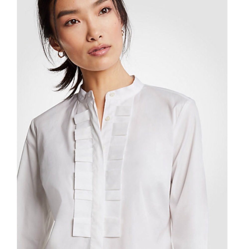 NWT size small Ann Taylor pleated button up shirt
